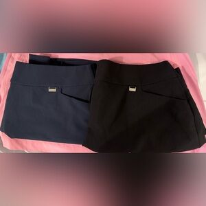 TWO Greg Norman Skorts NWOT Navy Blue & Black. Size XL Golf Tennis skirts shorts